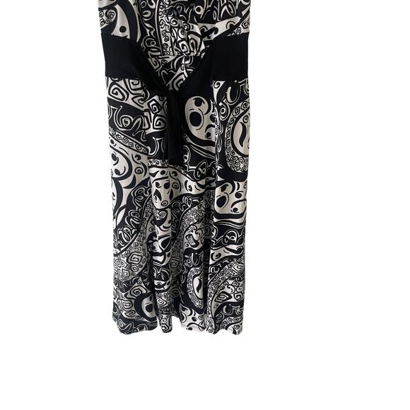 Kupcake Vintage Y2k Women's Size 8 Black White Tie Printed Midi‎ Dress - Picture 3 of 7